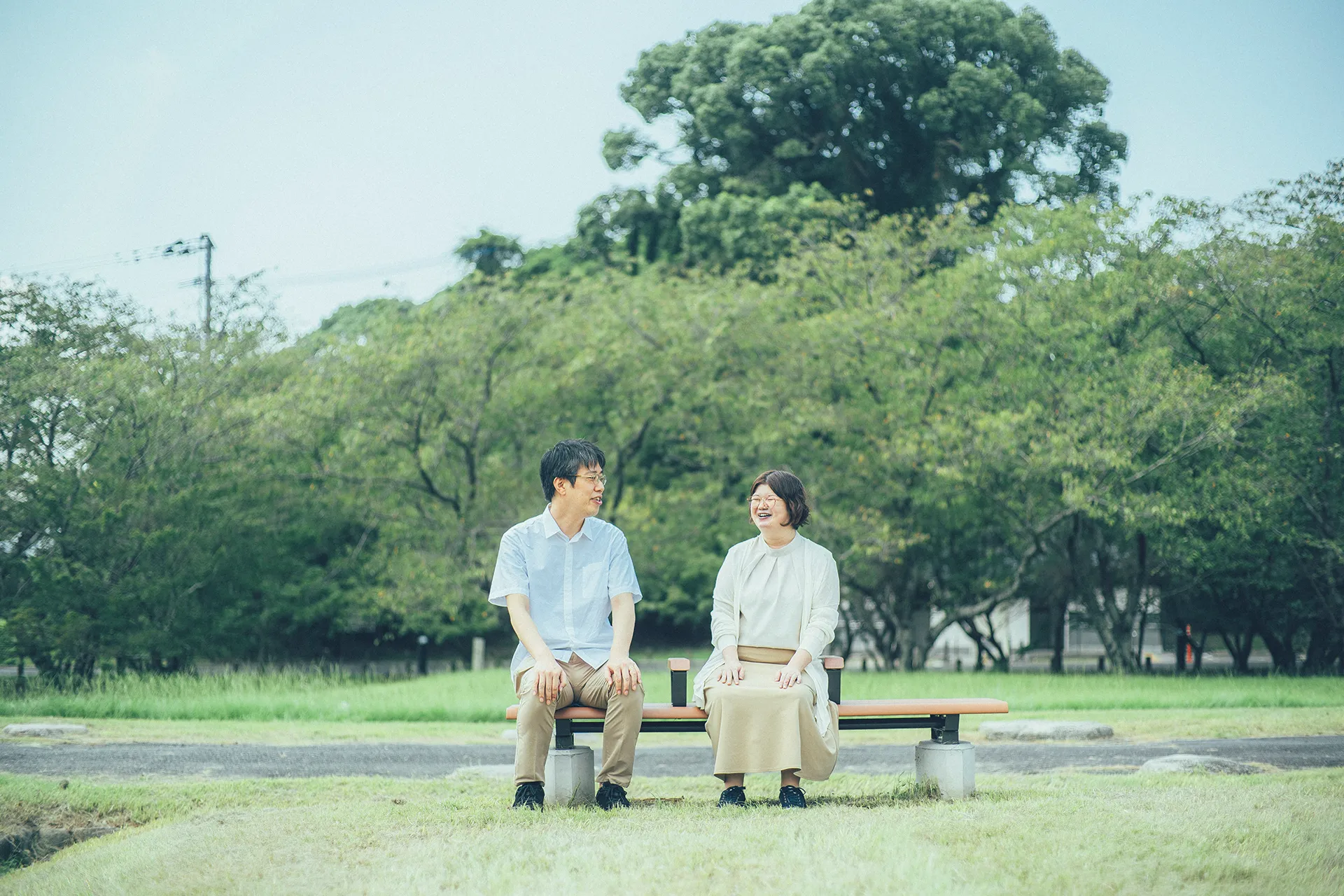 山田千尋と村本さんの写真 大宰府政庁跡にて